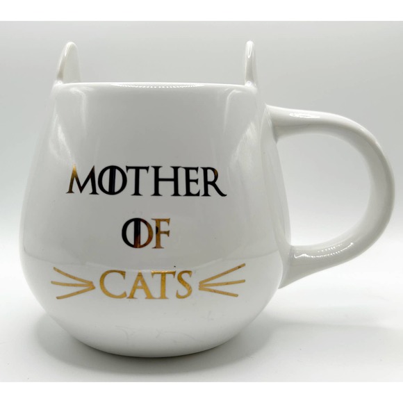 Charming Charlie Mother of Cats White & Gold Coffee Mug Game of Thrones - Picture 1 of 5